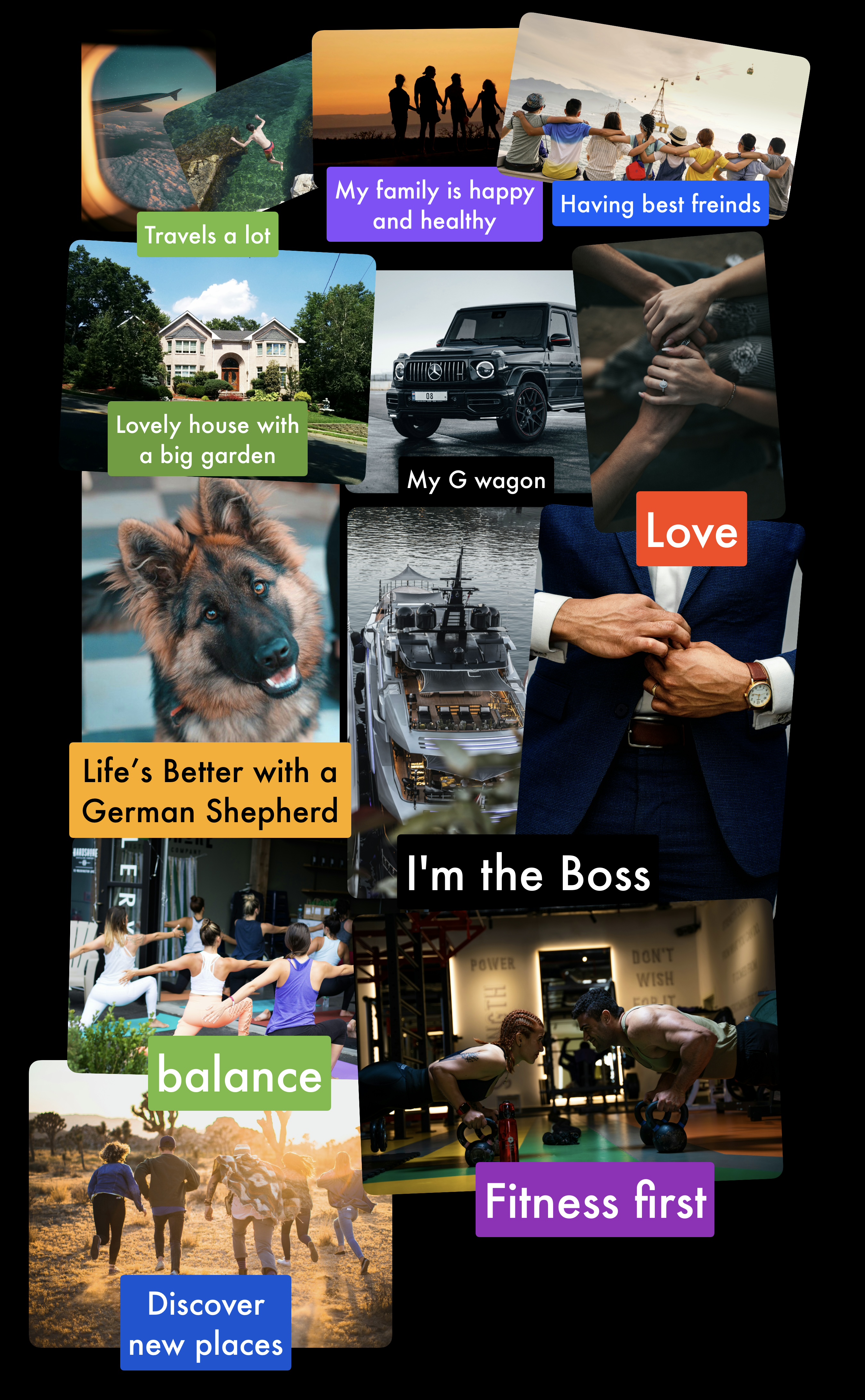 Vision board collage